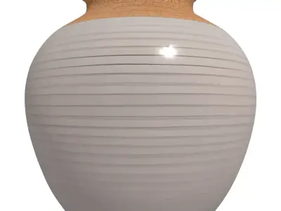 Elegant Decorative Textured Ceramic Vase Low-poly 3D model