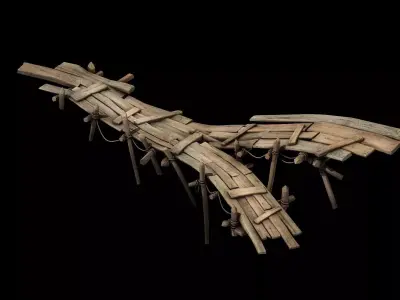 wooden Bridge 3D model
