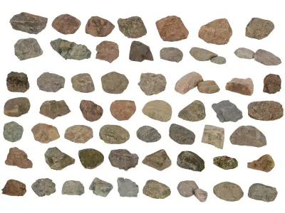 Realistic rock texture pack Low-poly 3D model