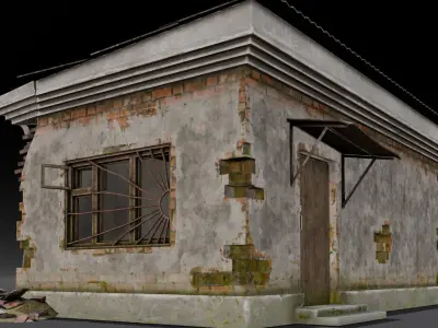 Broken Building 3D Model Low-poly 3D model