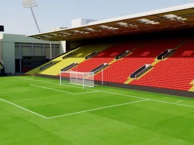Vicarage Road Stadium - Watford Low-poly 3D model