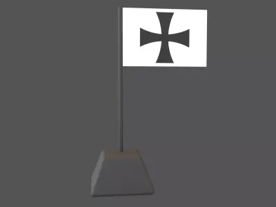 Teutonic Order Flag v1 001 Low-poly 3D model