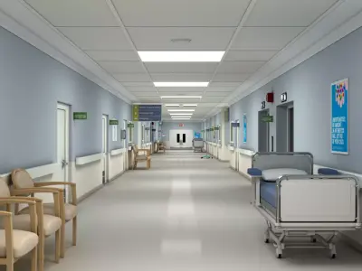 Hospital Hallway Modular MAX 3D model