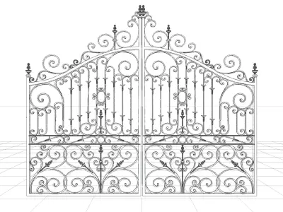Ornate Cast Iron Gates 3D model