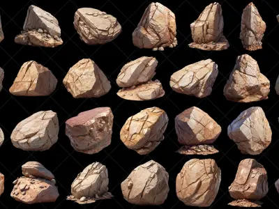 112 Transparent Mountain Rocks Game Assets Texture