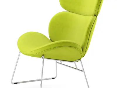 Armchair Montola Woven Fabric Light Grey 3D model