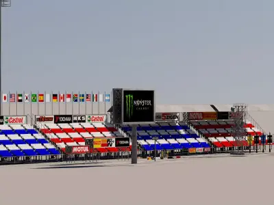 Motorsports Grandstand Low-poly 3D model
