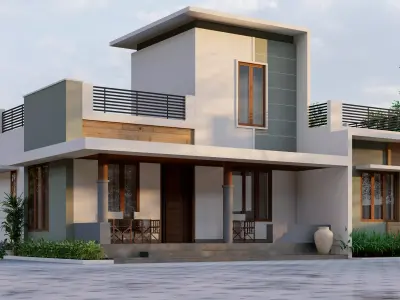 Single storey Modern house file 3D model