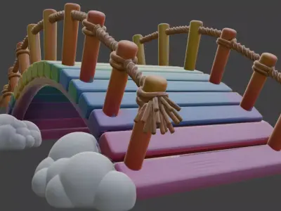 cartoony Bridge 3d Model 3D model