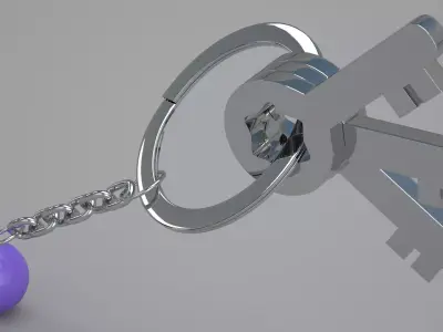 D Snooker Ball with Keychain 3D model