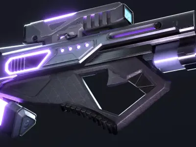 Sci-fi Rifle Low-poly 3D model