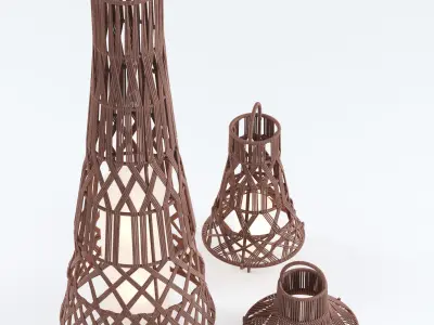 Outdoor Garden Wicker Floor Lamp Talenti 3D model