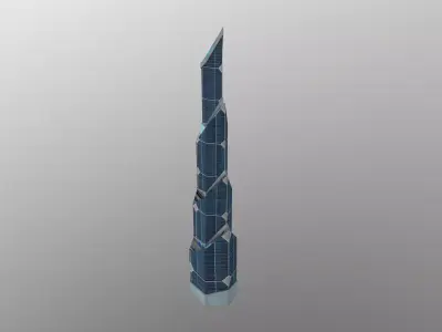 Cyberpunk City - Building 52 Low-poly 3D model