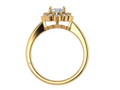 Oval Solitaire Ring 3D print model order
