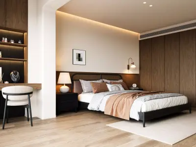 Modern Bedroom 3D Model 3D model