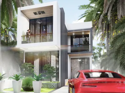 The Z house  villa 3D Model 3D model