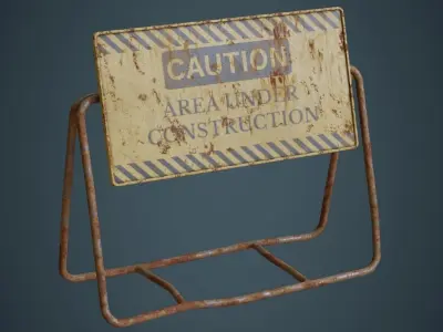 Traffic Barrier 4C Low-poly 3D model