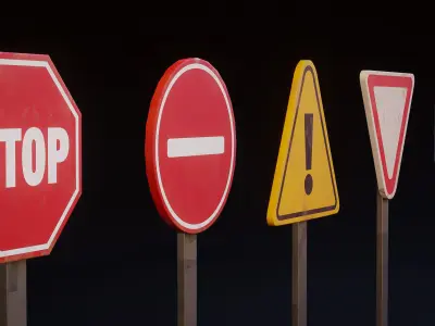 Urban Signs - Street Stylized Pack Low-poly 3D model