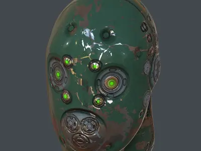Gas mask helmet 3d model scifi Low-poly Low-poly 3D model 38