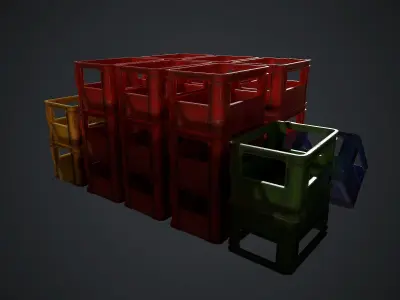 Plastic crate Low-poly 3D model