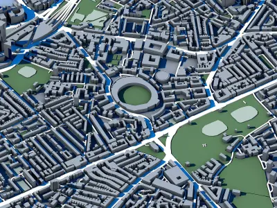 Kia Oval London Surrey County Cricket Ground Kennington Stadium  3D model