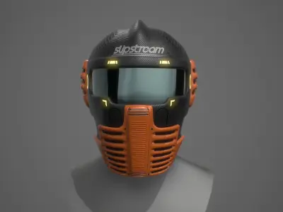 Futuristic Sci-Fi Motorcycle Helmet Low-poly 3D model