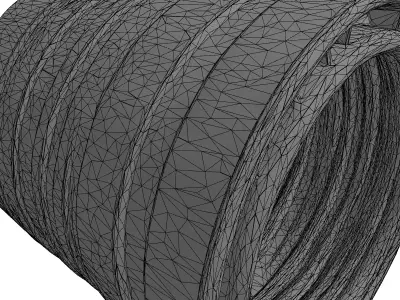 Corrugated Industrial Pipe Segment Low-poly 3D model