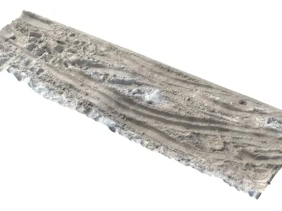 Snow 12 Road dirty PBR Low-poly 3D model