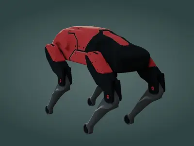 Sci-Fi Robot Dog - Game Ready - PBR Low-poly 3D model