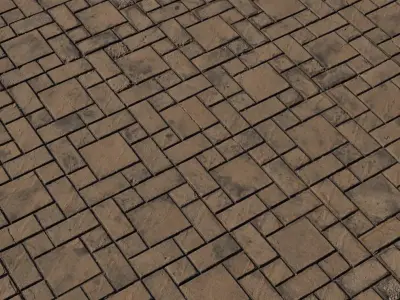 Irregular Patterned Paving Blocks PBR Texture Texture
