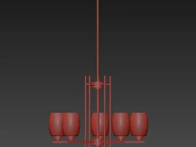 Kichler Eileen Chrome Five Light Medium One Tier Chandelier 3D model