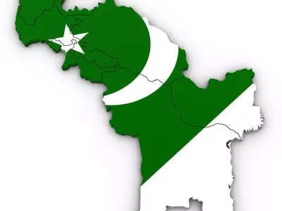 3d Political Map of Pakistan 3D model