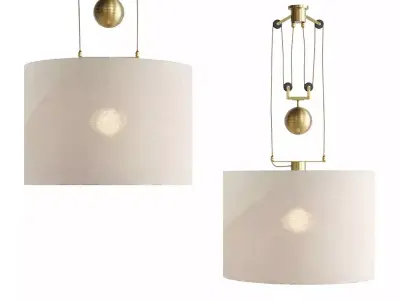 Pulley System Rise and Fall Pendant Light 3D Model Pack