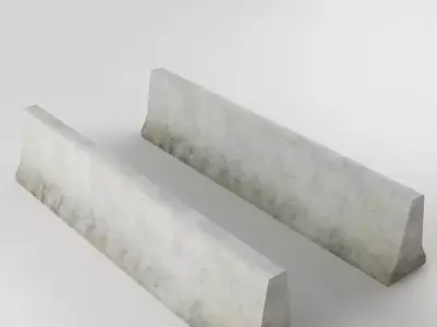Traffic concrete barrier 02 Low-poly 3D model