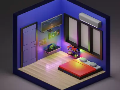 Game room with creative ideas It is the most unique game room 3D model
