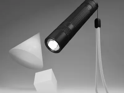 Beautiful flashlight in noire 3D model