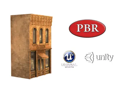 Abandoned Texas Building 02 Low-poly 3D model