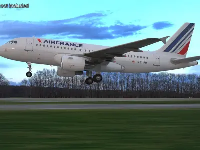  Airbus A319 Air France Rigged for Cinema 4D 