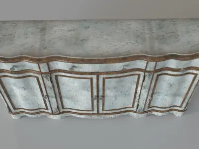 Pulaski Vintage Distressed Credenza Grey 3D model