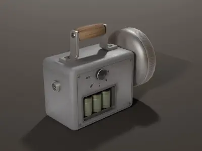 Vintage Flashlight Low-poly 3D model