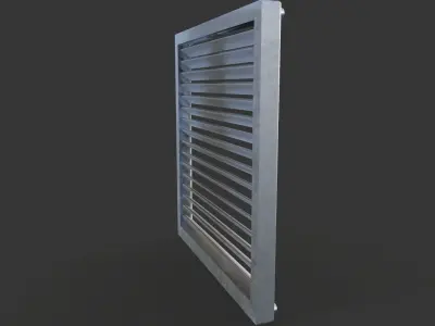 Aluminium Outdoor Exhaust Air Vent Low-poly 3D model