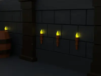 Low Poly Dungeon room in castle Free low-poly 3D model