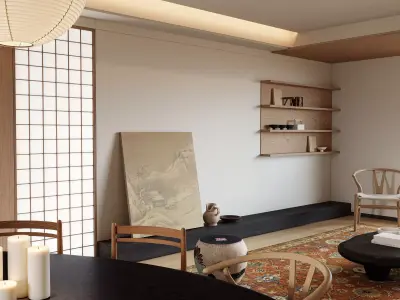 Interior scene living room  3D model