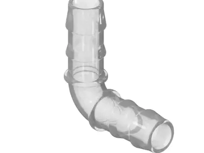 Transparent Irrigation Pipe L Joint 3D model
