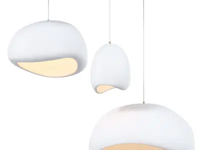 Nordic Style Resin Oval Pendant Lights PRO Royalty free 3D model