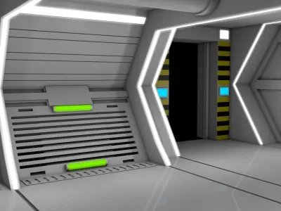 Sci Fi Corridor 3D model 157