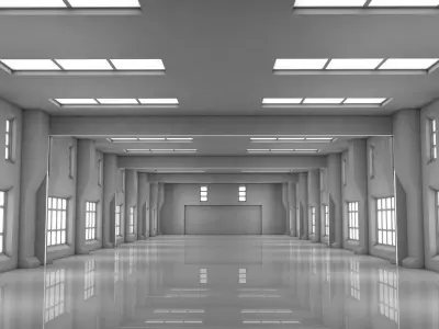 Sci Fi Warehouse 3D model 12
