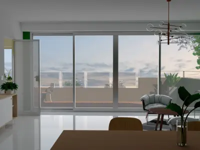 Apartment Modern Living Room Kitchen and Balcony 2022 3D model