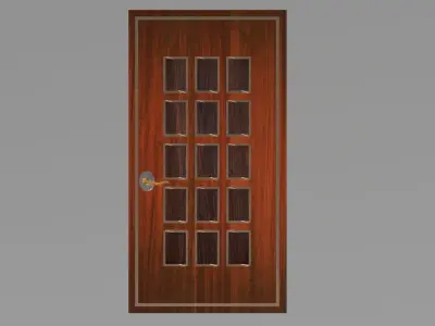 Room door 3D model  Low-poly 3D model