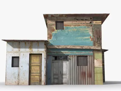 Slum x18 Low-poly 3D model purchase